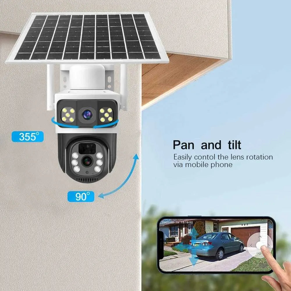 Caméra de surveillance extérieure solaire PTZ