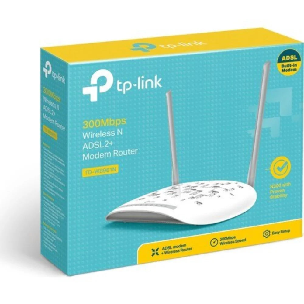 TP-Link Router Modem Wifi TD-W8961N 300Mbps English Firmware Wireless ADSL2 + 2x5DBi Antenna WPS