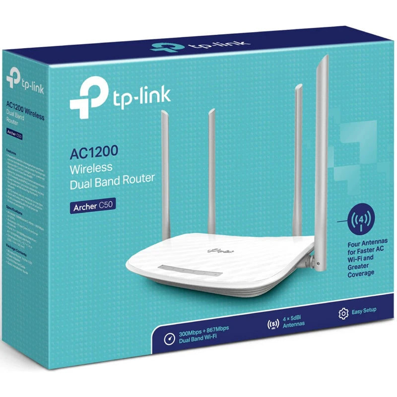 TP LINK ARCHER C50 867 MBPS 4 PORT DUAL BAND GİGABİT ROUTER