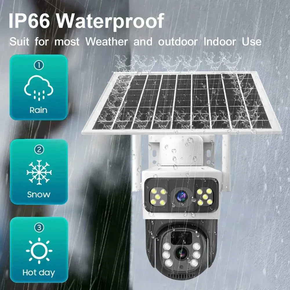 Caméra de surveillance extérieure solaire PTZ