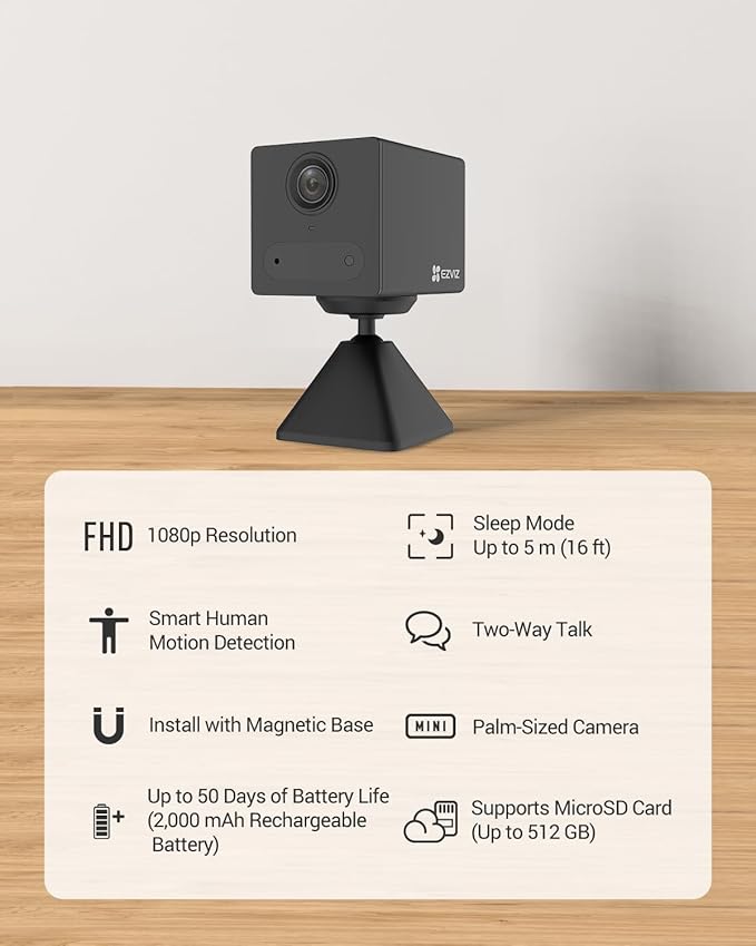 EZVIZ Battery Camera Indoor, Small WiFi Camera